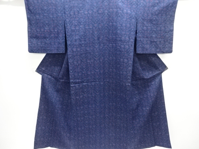 JAPANESE KIMONO / ANTIQUE ABSTRACT FLORAL PATTERN WOVEN OF HAND-WOVEN 
